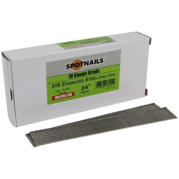 Spotnails Collated Brad Nail, 3/4 in L, 18 ga, Hot Dipped Galvanized